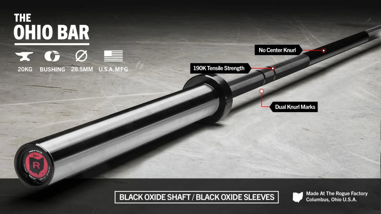 Rogue Fitness The Ohio Bar - Black Oxide