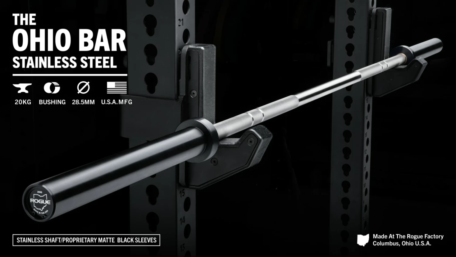 Rogue Fitness The Ohio Bar - Stainless Steel / Black