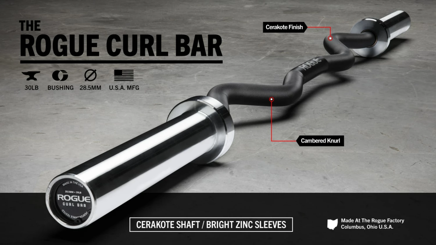 Rogue Fitness Rogue Curl Bar - Cerakote