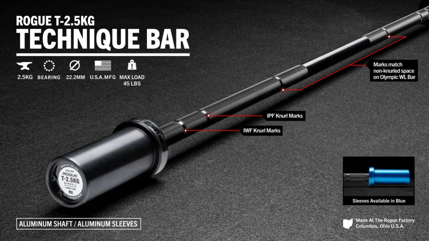 Rogue Fitness Rogue T-2.5KG Technique Bar